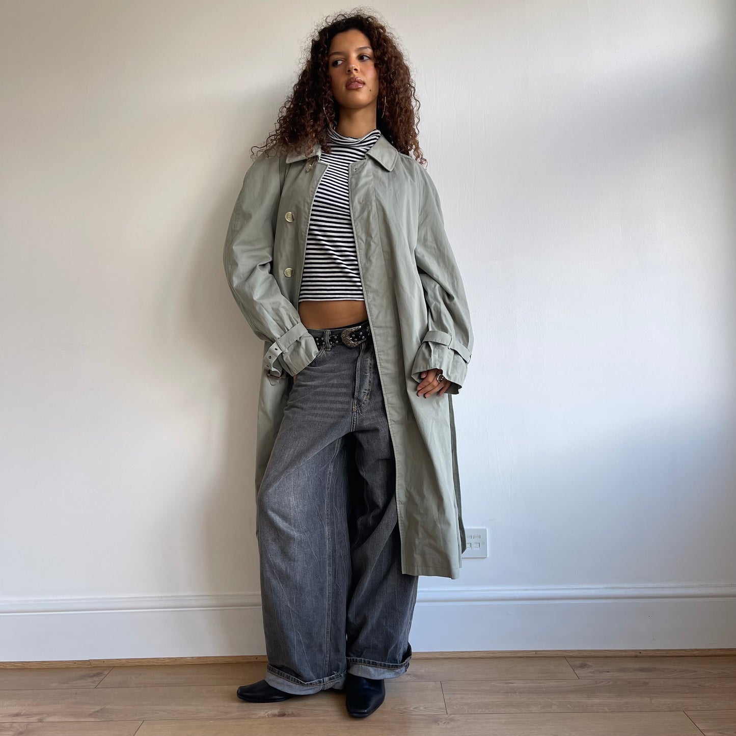 Khaki buckle trench - Size L