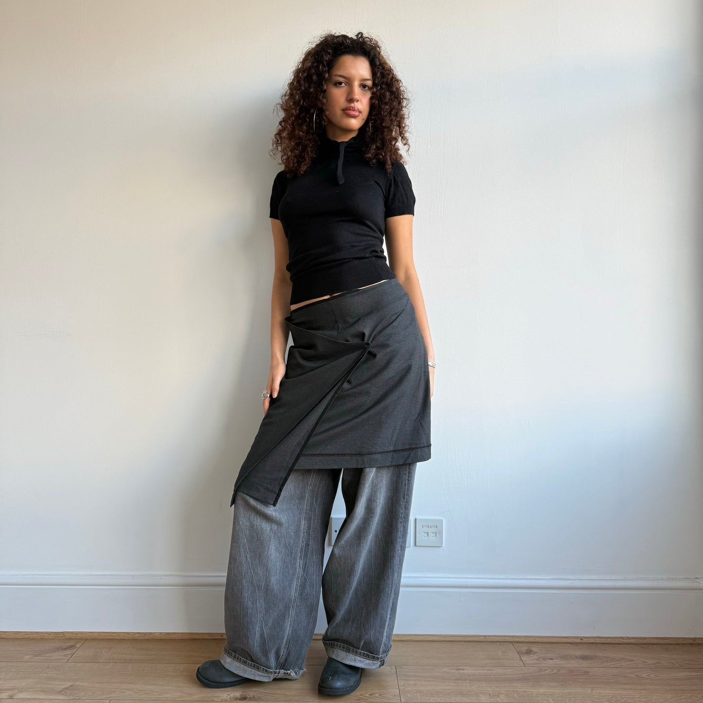 Cop copine grey wrap skirt - Size S