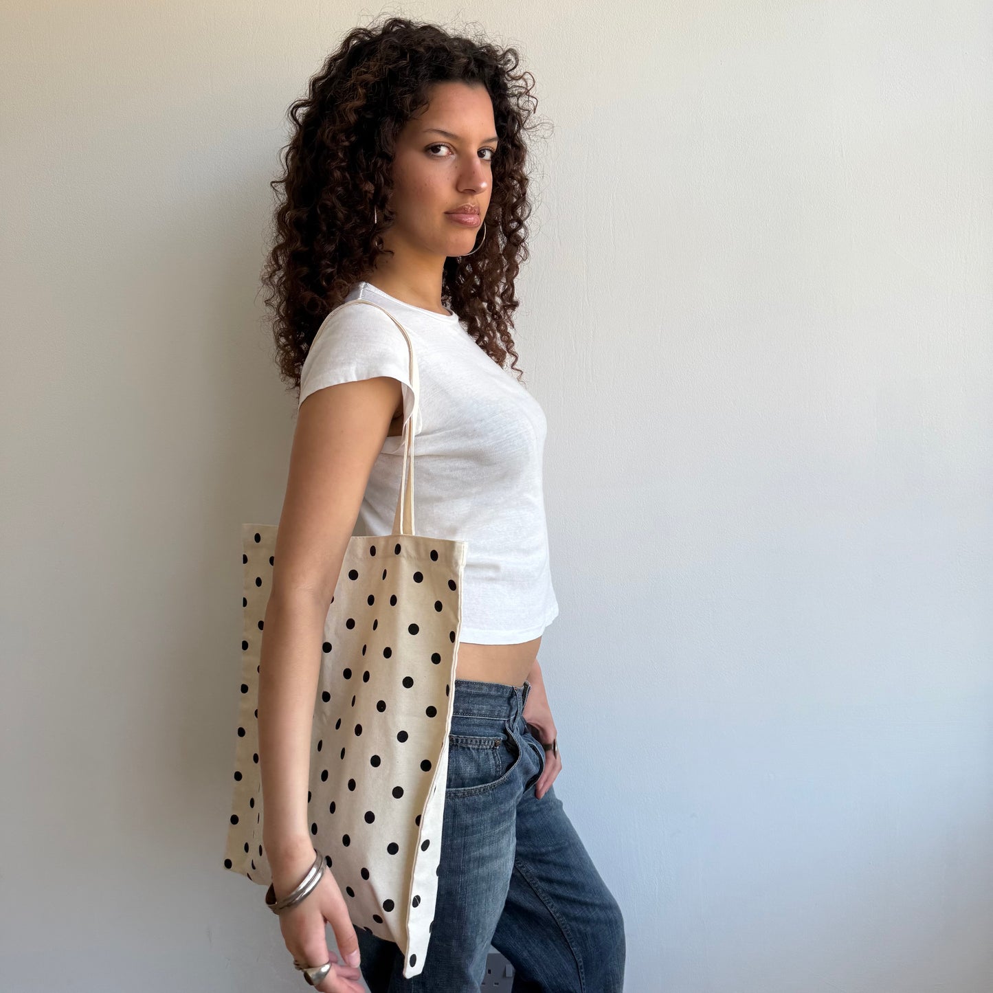 Polka dot tote bag