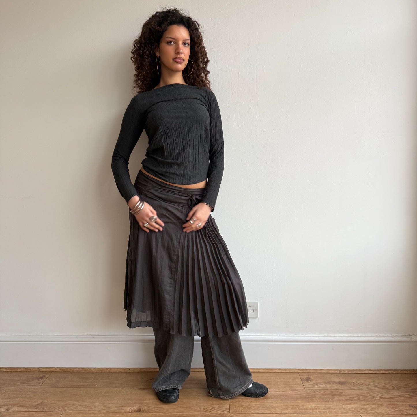 Brown plisse skirt - Size S/M