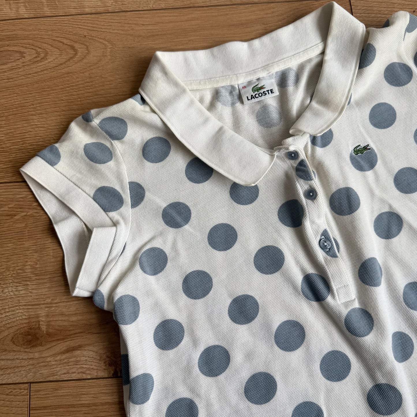 White polka dot Lacoste polo - Size M