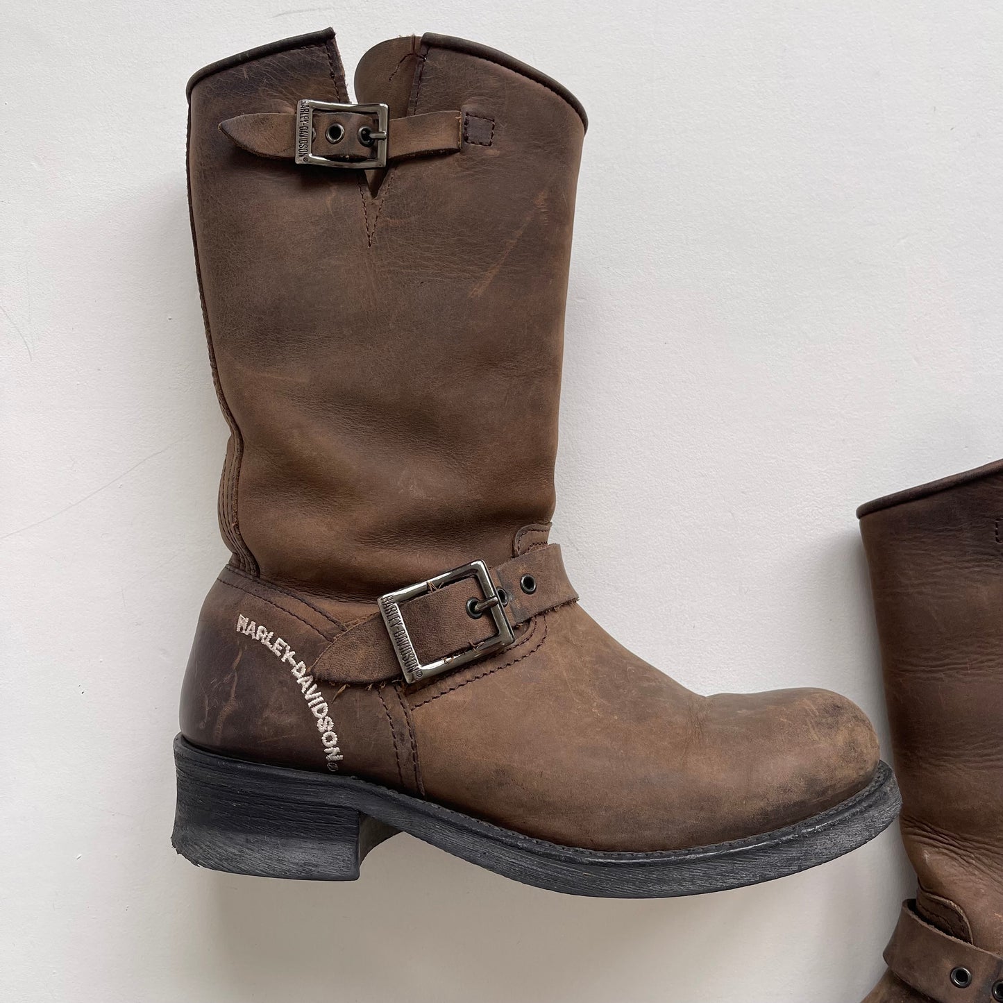 Brown Harley Davidson boots - Size UK6/EU39