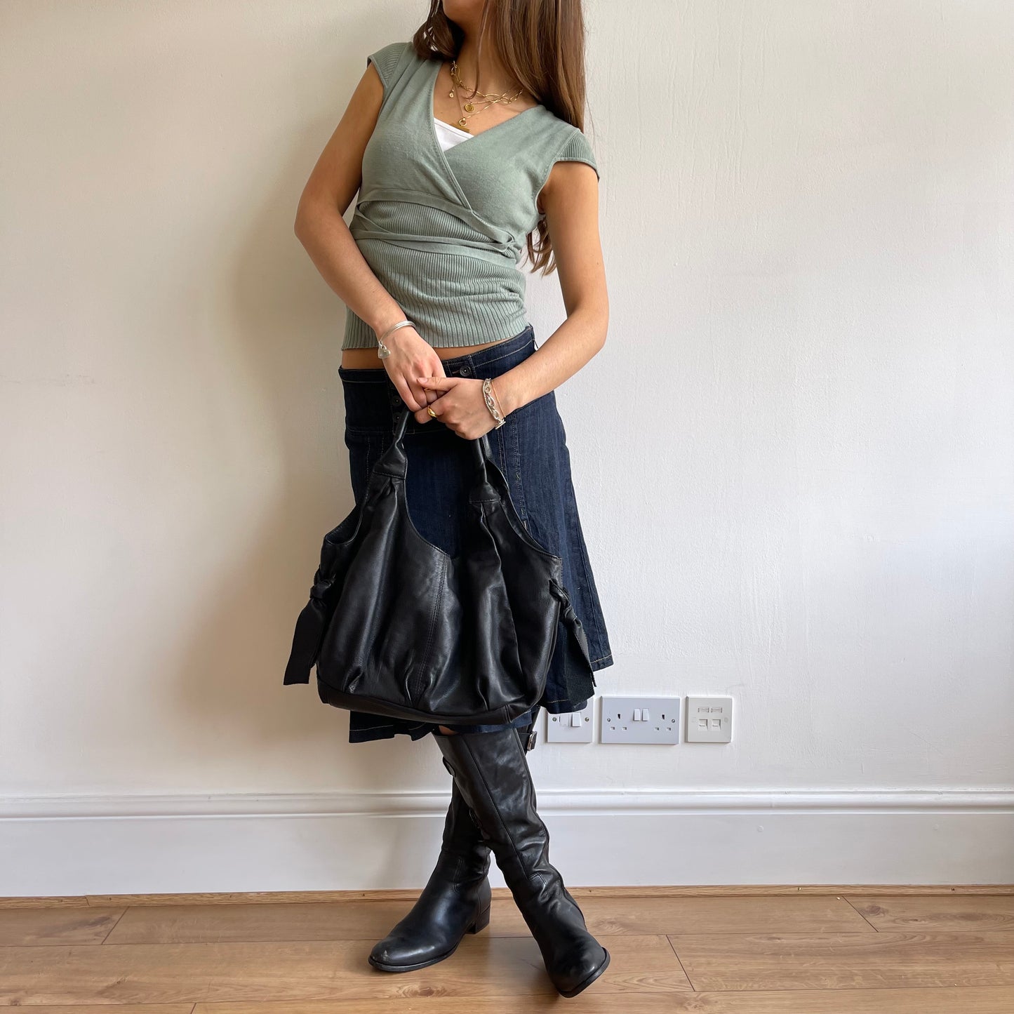 Green ballet wrap knit - Size S
