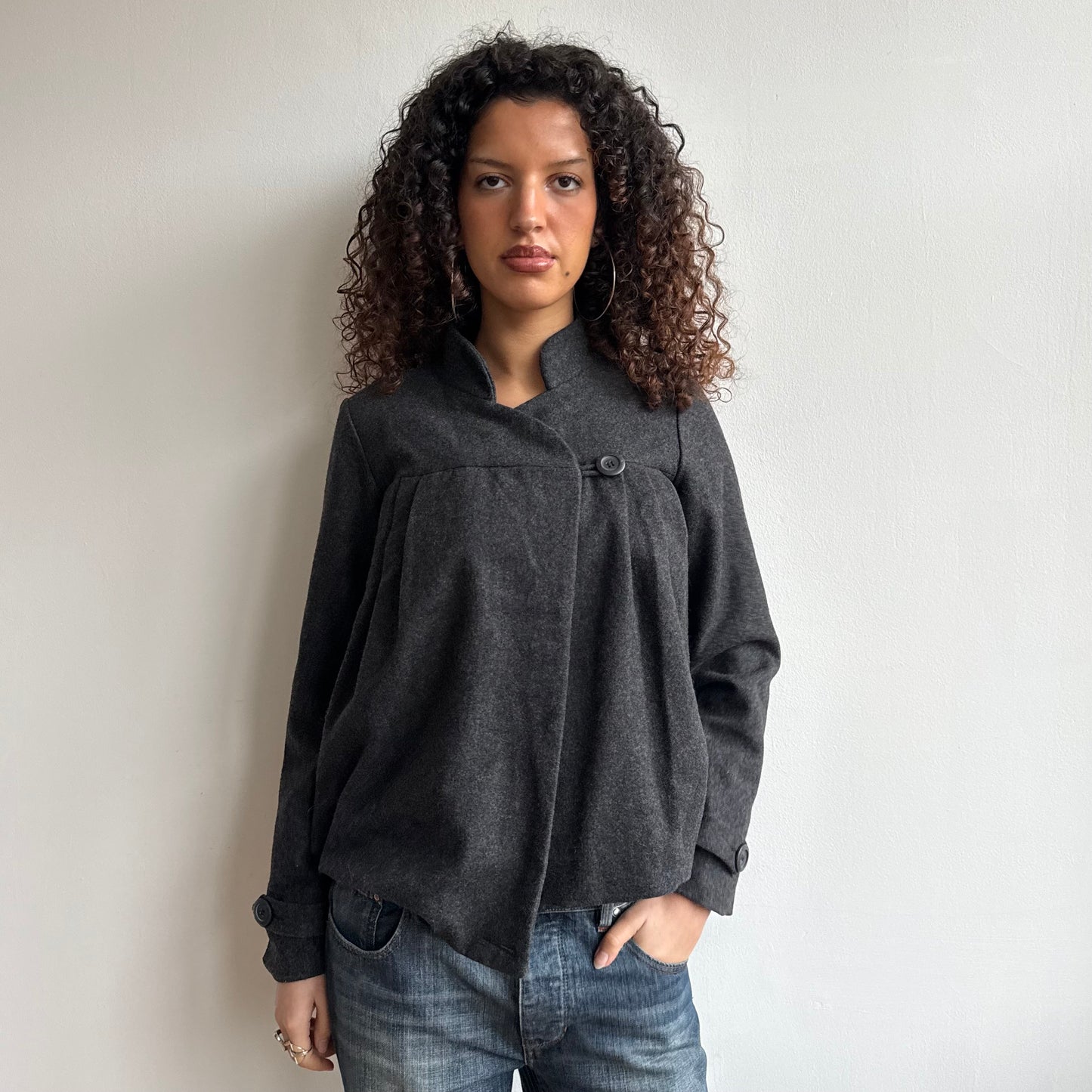 Charcoal swing coat - Size M