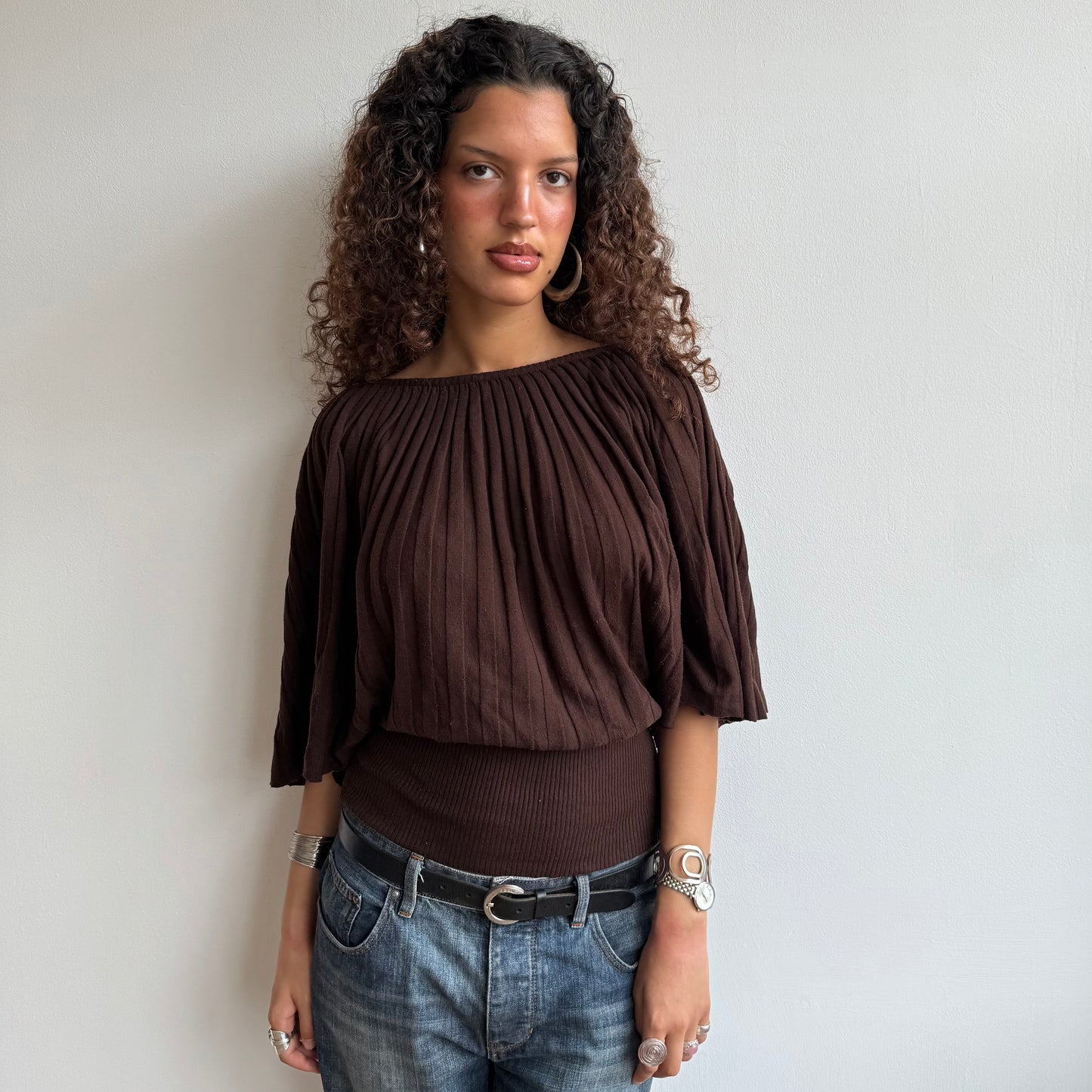 Brown batwing knit - Size L