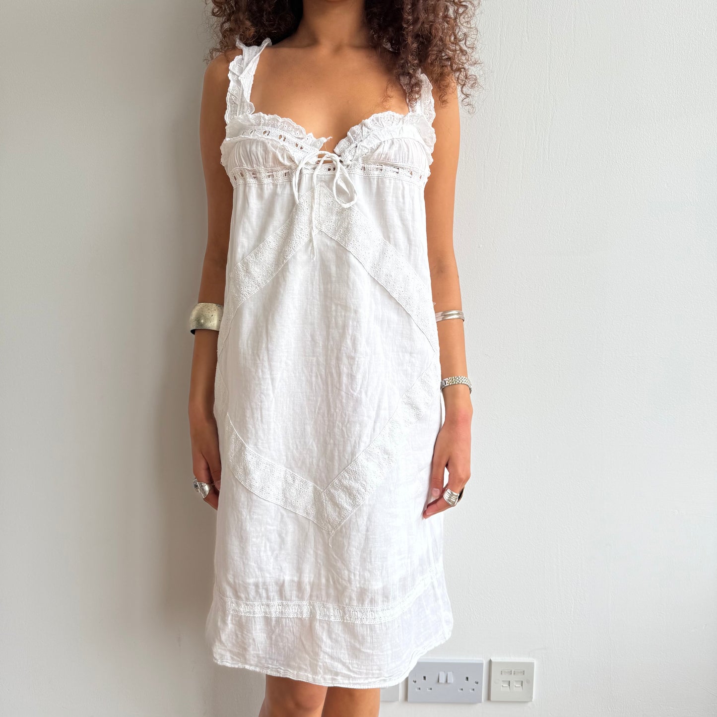White milkmaid dress - Size S/M
