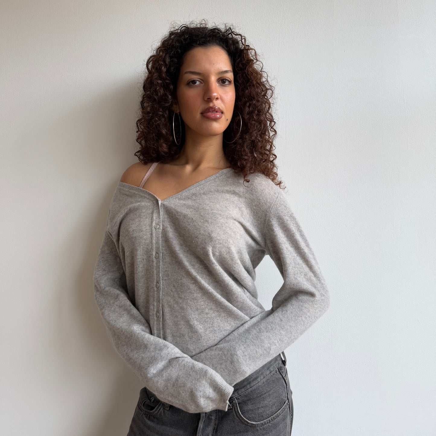 Grey wool cardigan - Size M