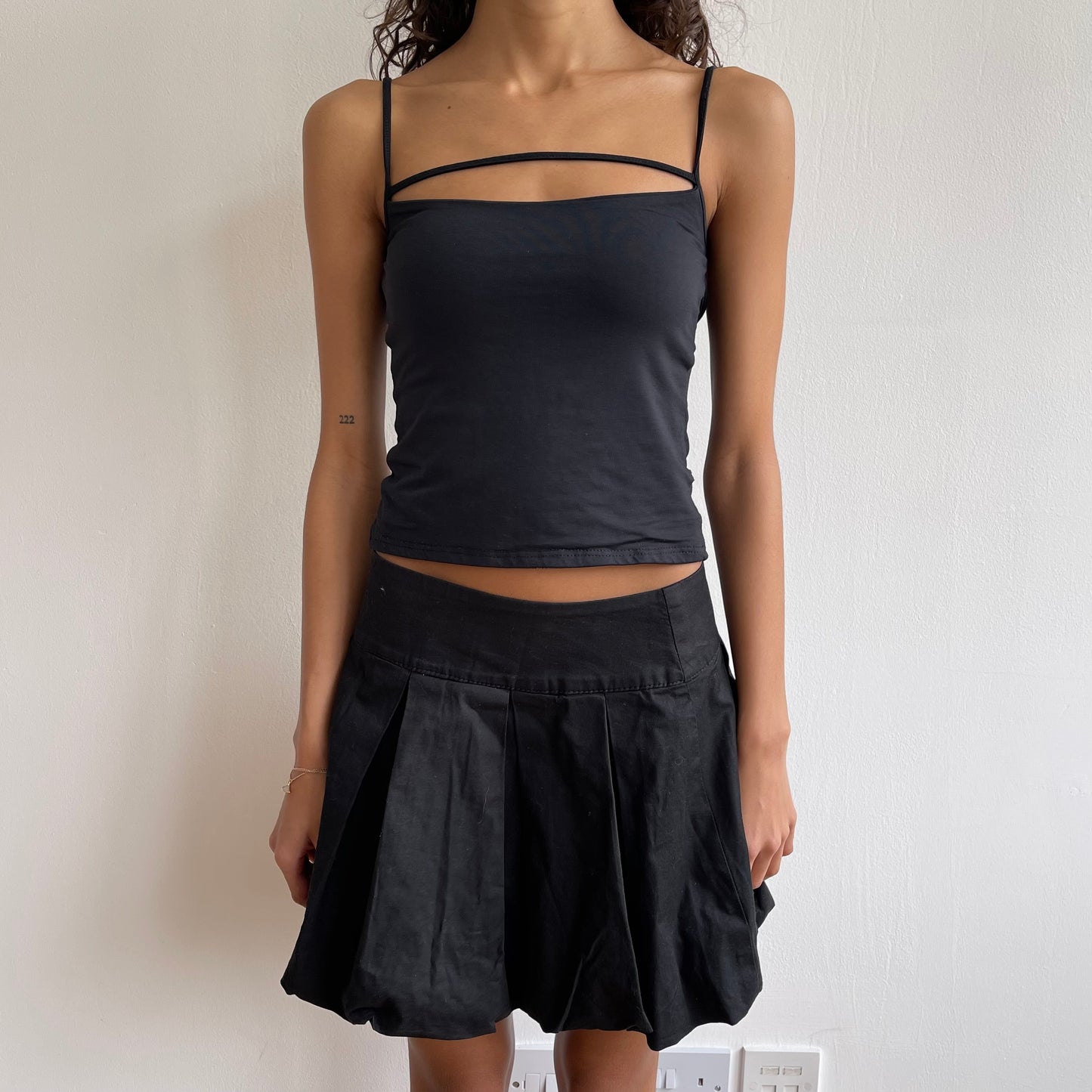 Black bubble mini skirt - Size S/M