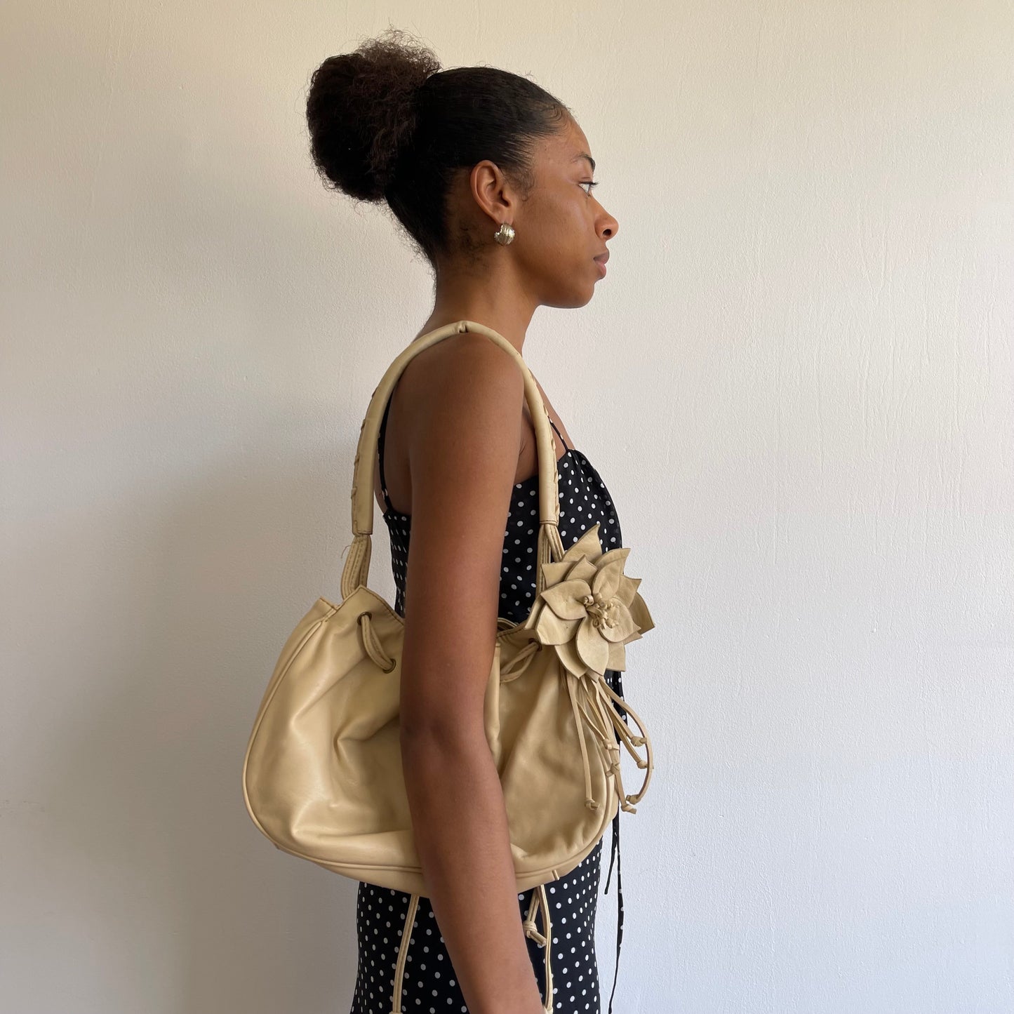 Cream floral y2k bag