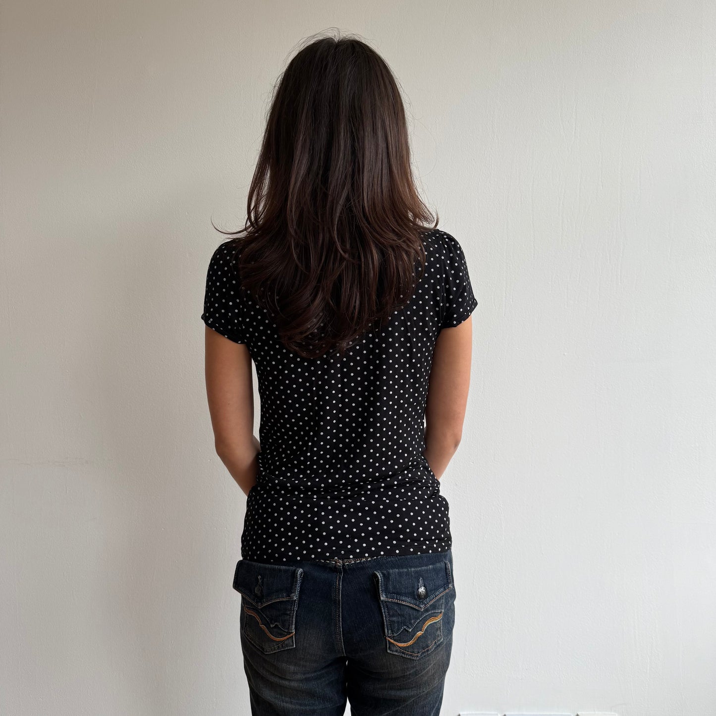 Polka dot high neck top - Size S