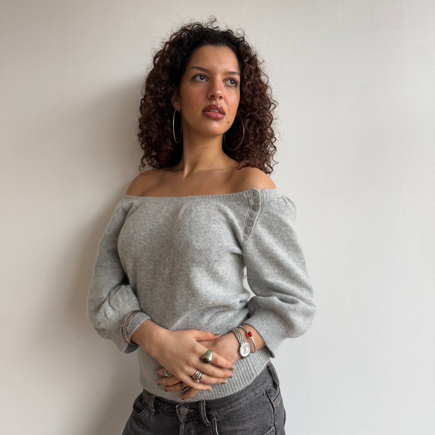Grey batwing knit - Size S