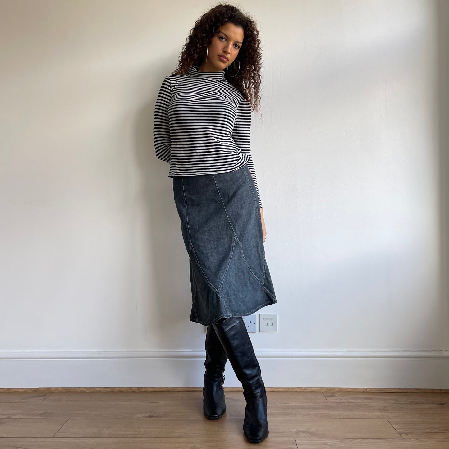 Black stripe roll neck - Size S