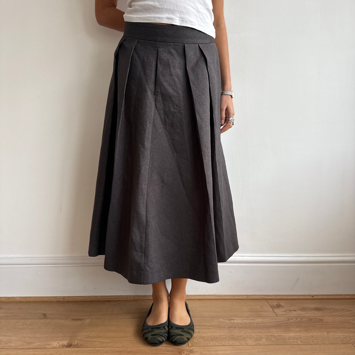 Grey thick wool skirt - Size S