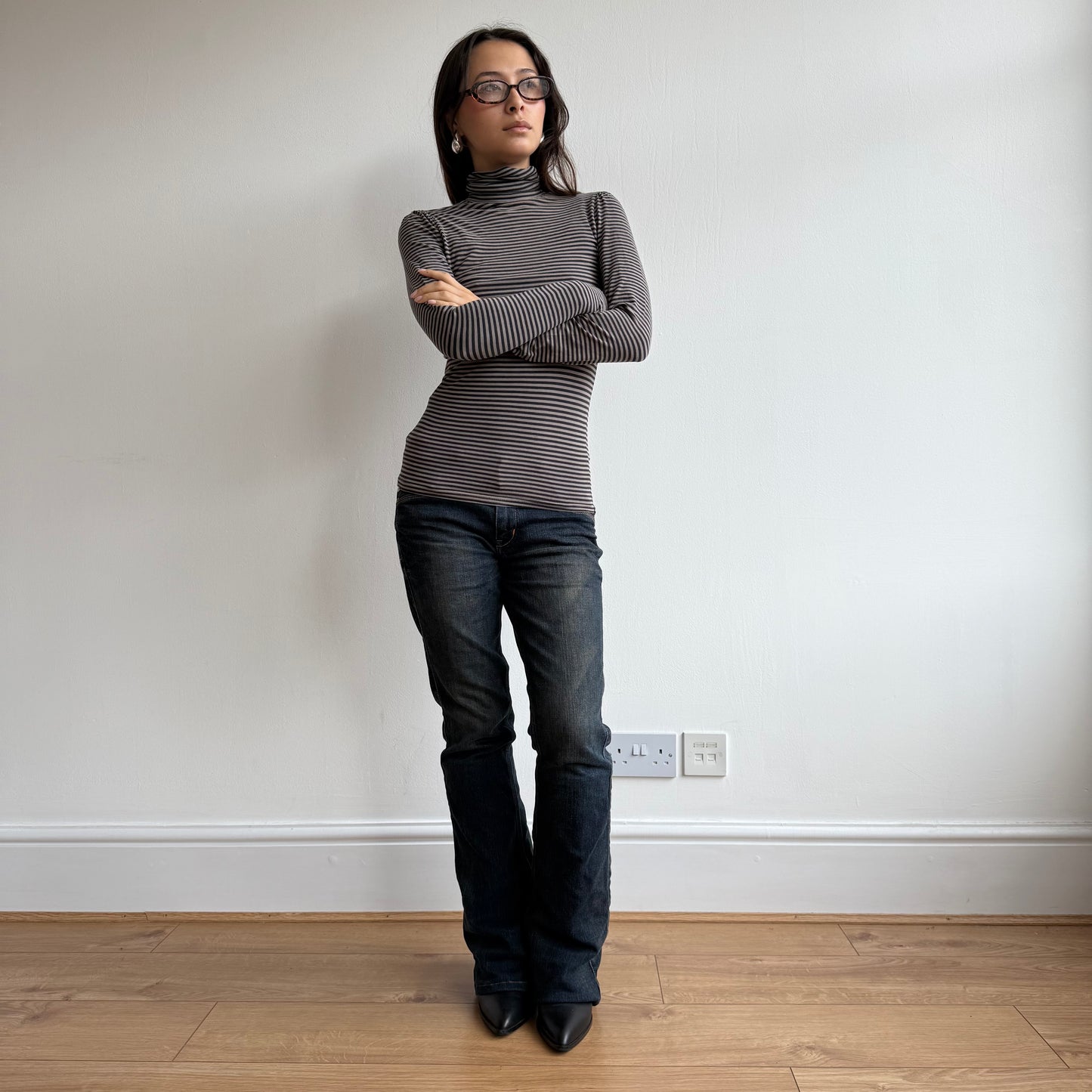 Brown striped roll neck - Size S