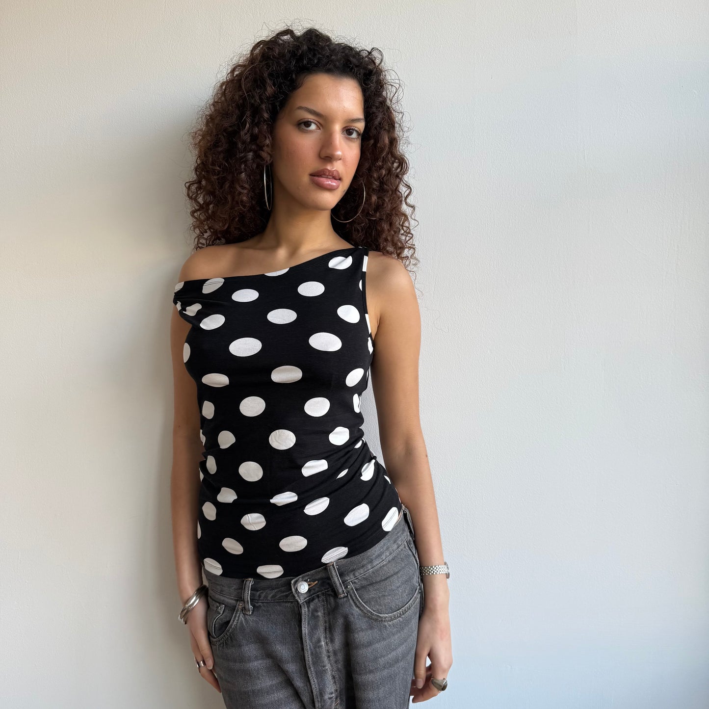 Large polka dot top - Size S