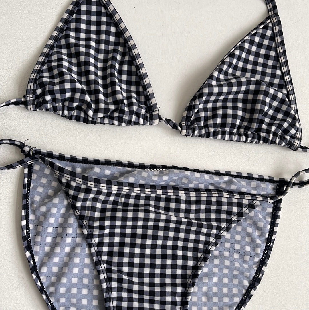 Black gingham bikini - Size XS/S