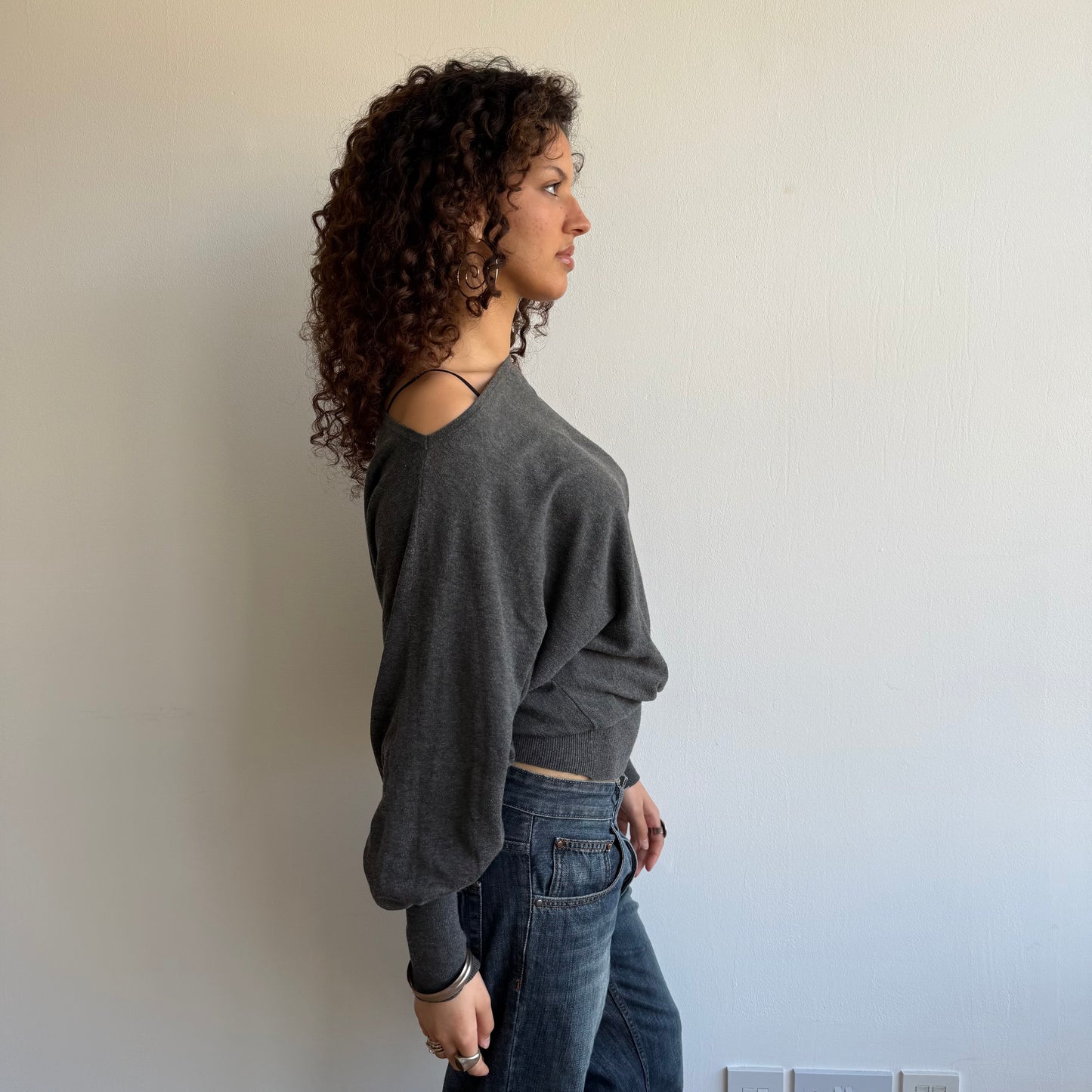 Dark grey slouchy knit - Size M