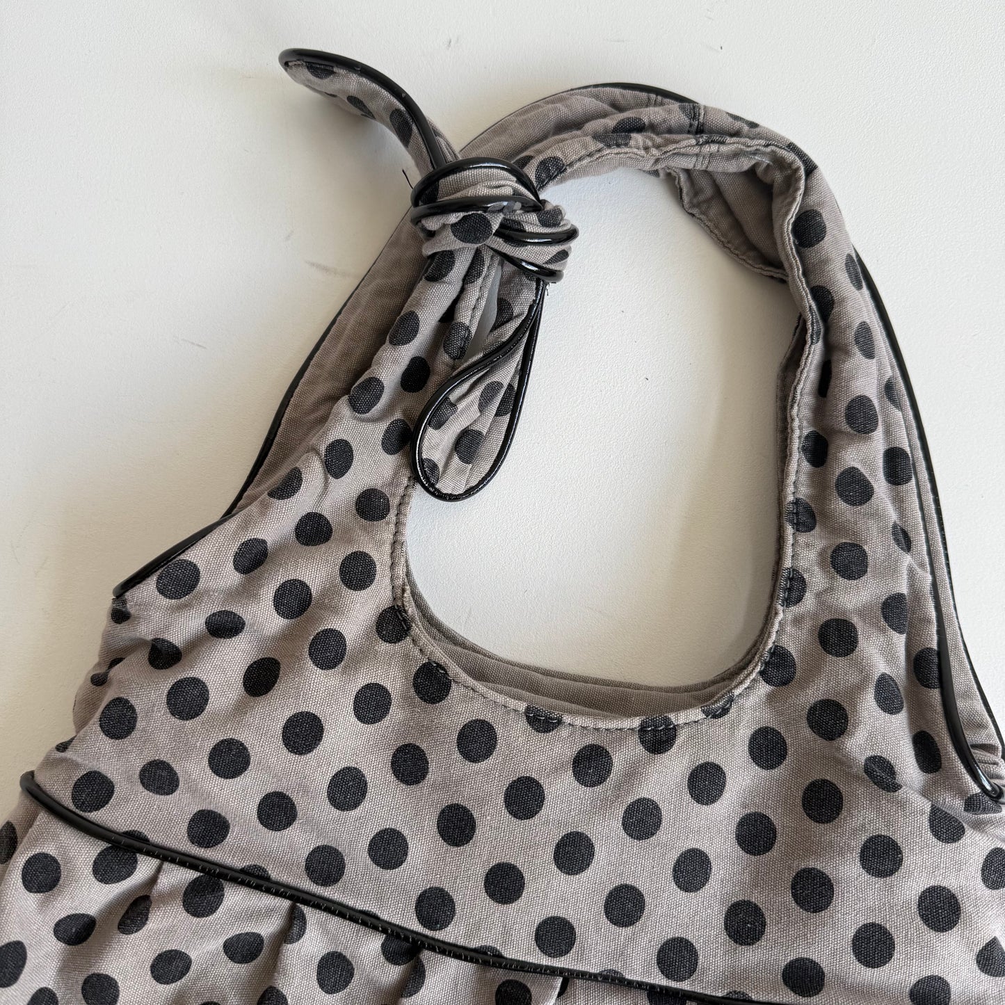 Light khaki polka dot bag - OS