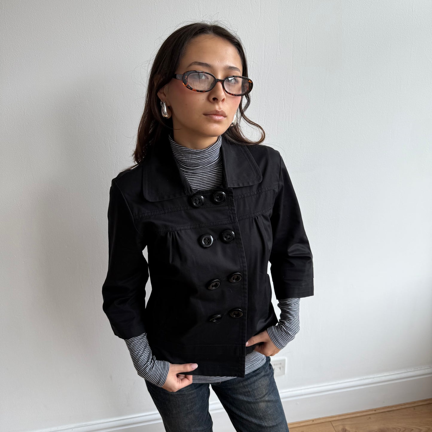 Black peacoat - Size S
