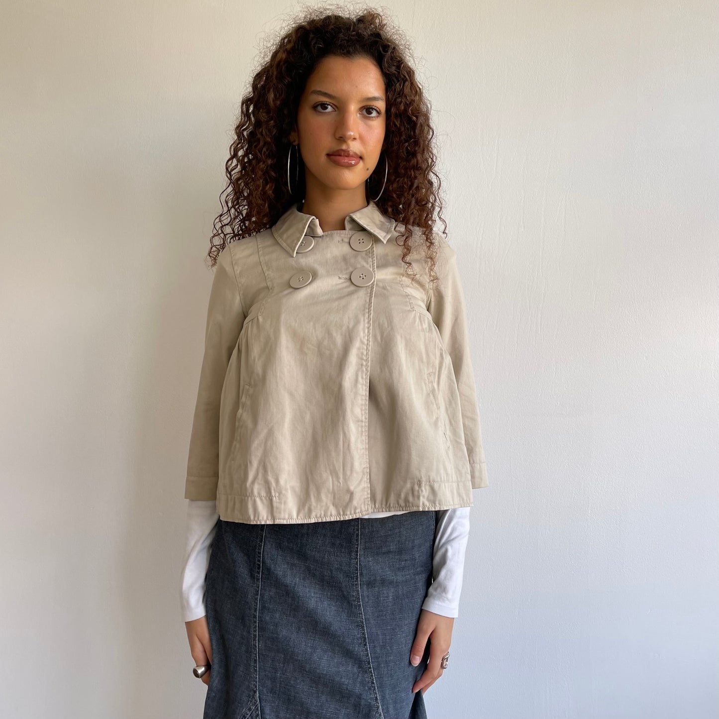 Beige peacoat - Size S