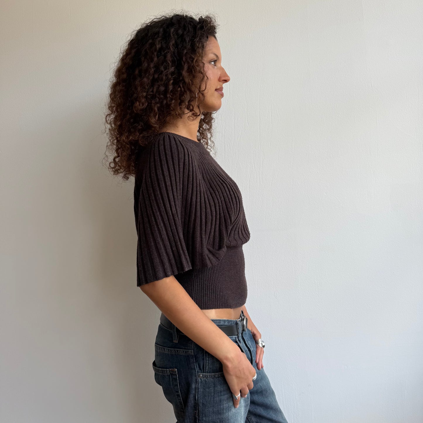 Brown batwing knit - Size S