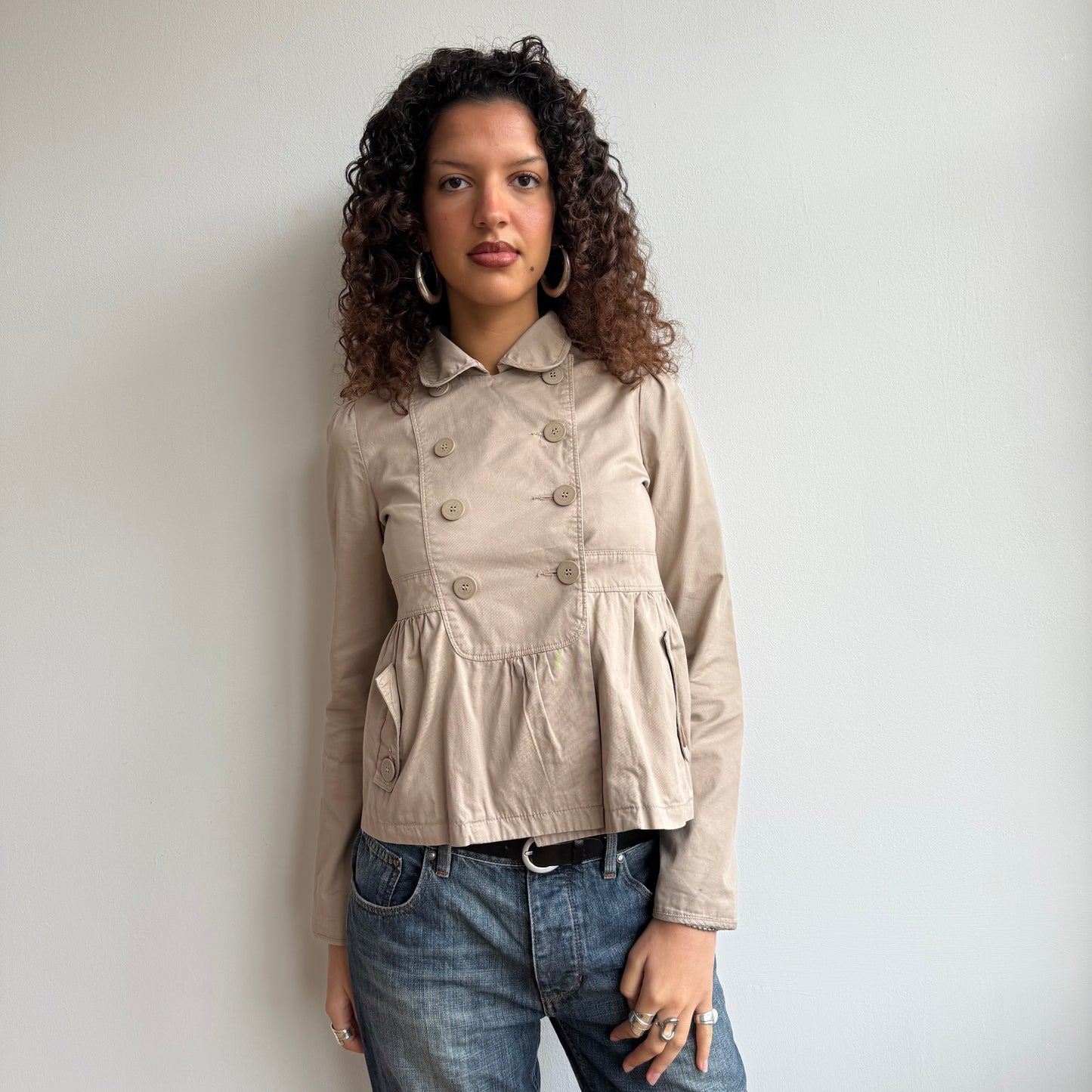 Beige peacoat - Size S