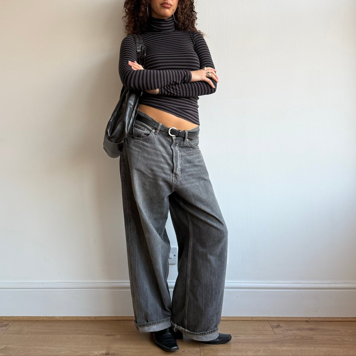Brown stripe roll neck - Size S