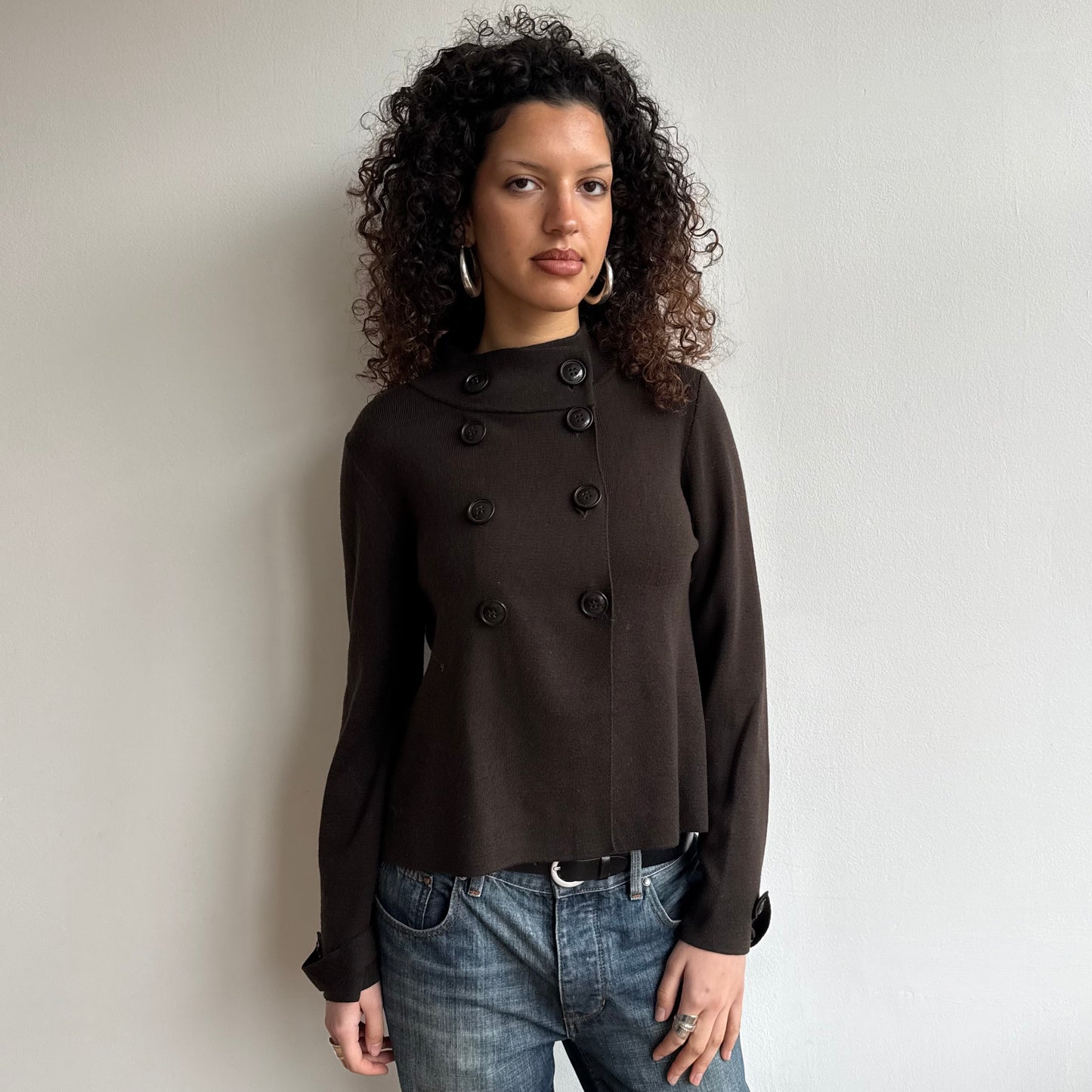 Brown peacoat jumper - Size M