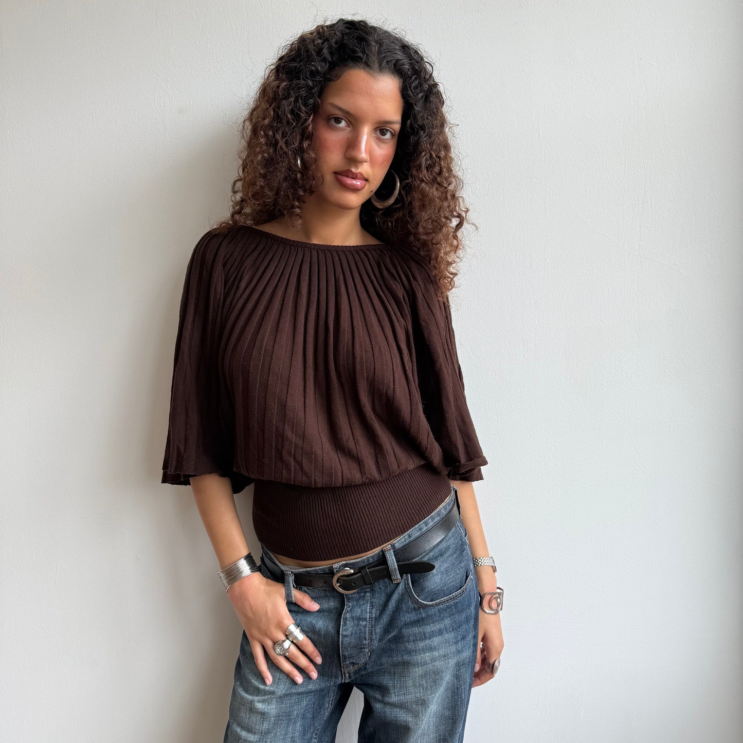 Brown batwing knit - Size L