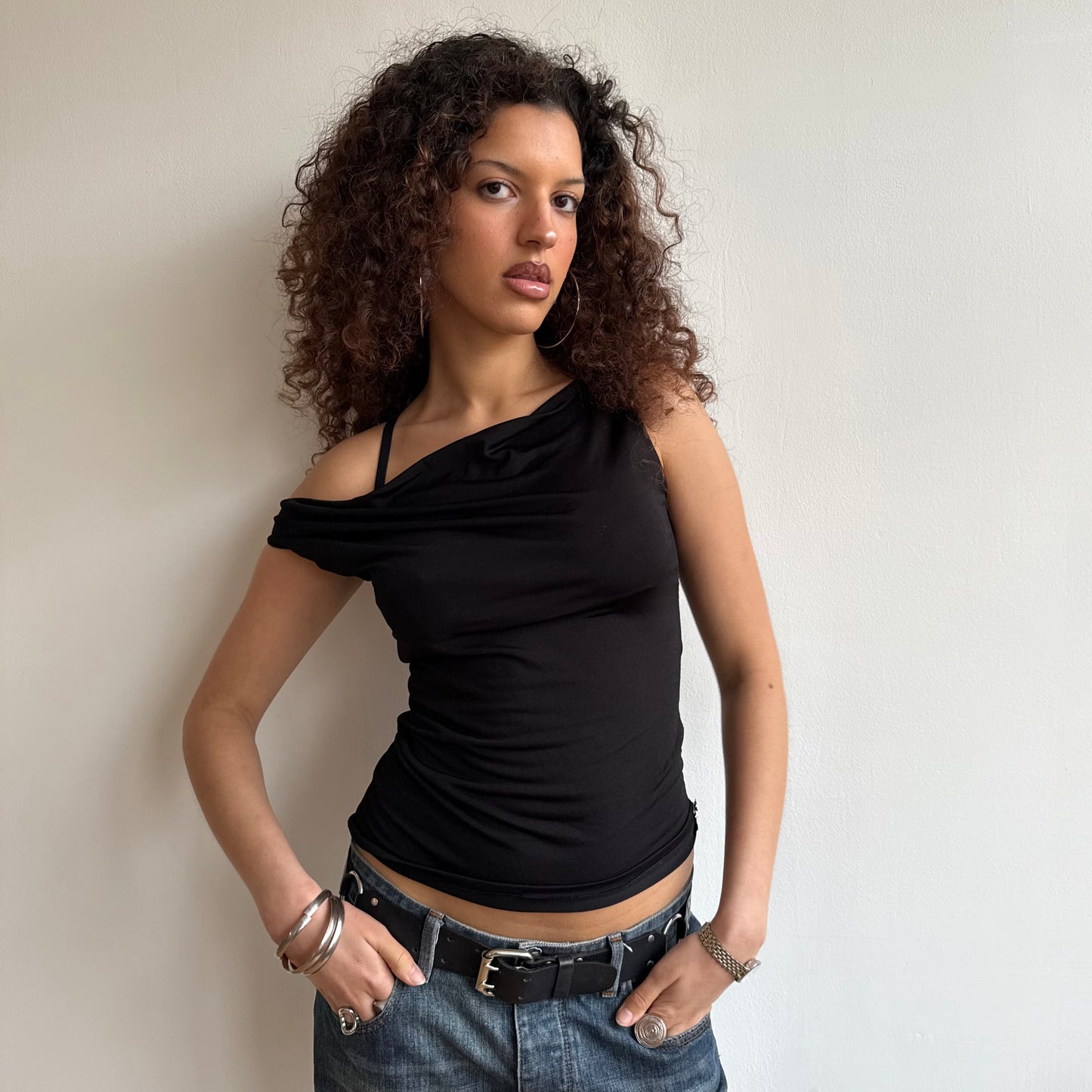 Black slouchy cowl neck - Size S