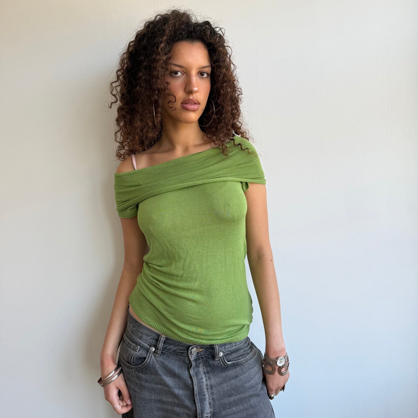 Green bardot knit - Size S/M