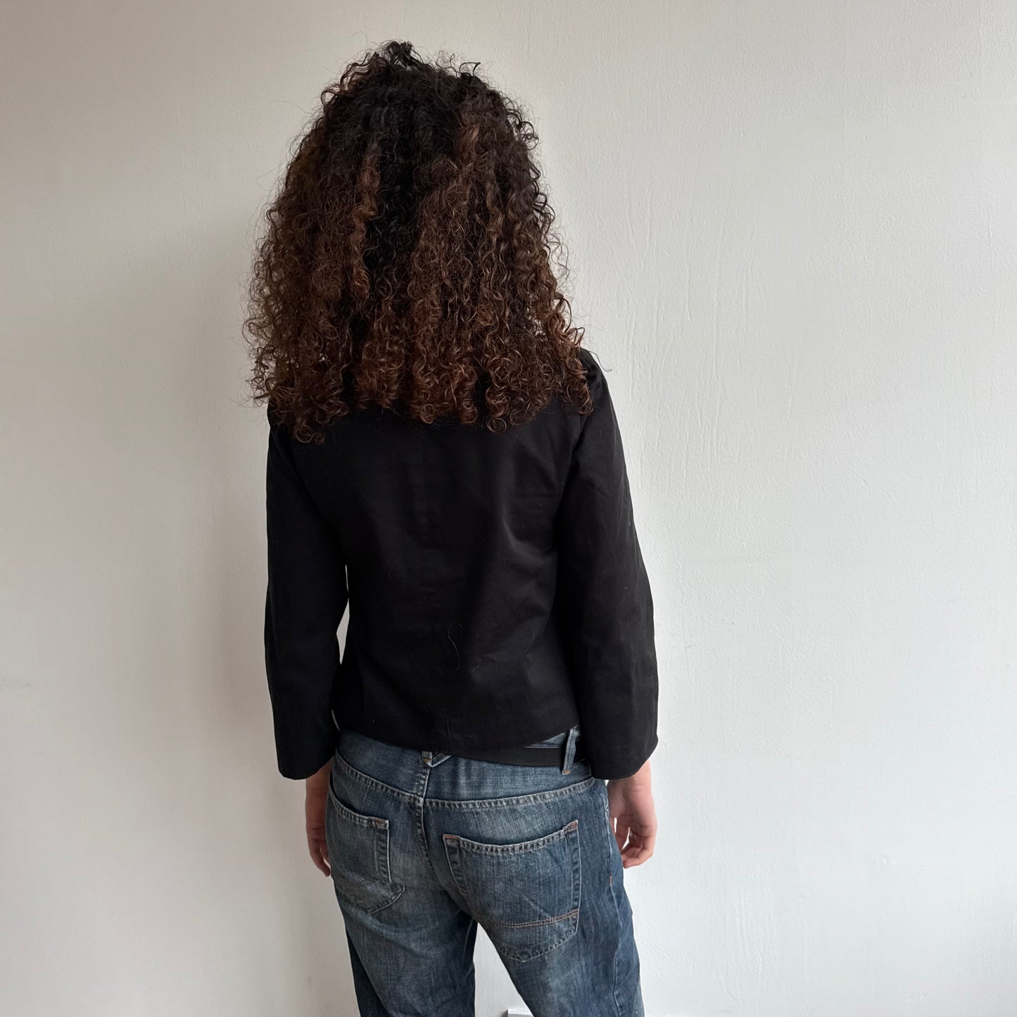 Black asymmetric button peacoat - Size S