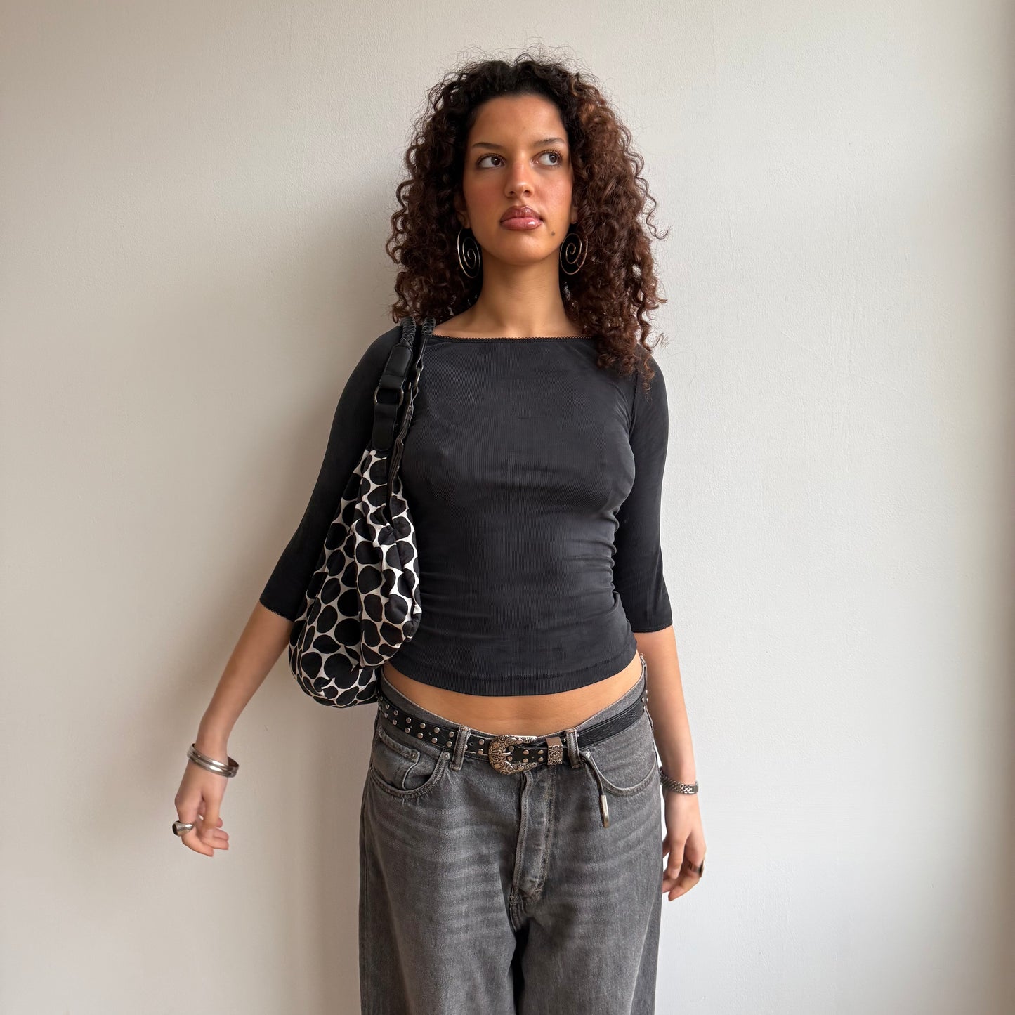 Polka dot slouchy bag - OS