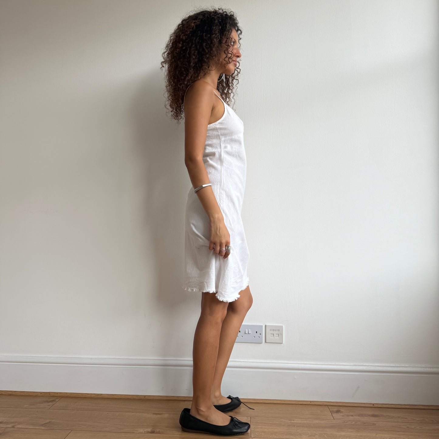 White linen midi dress - Size S