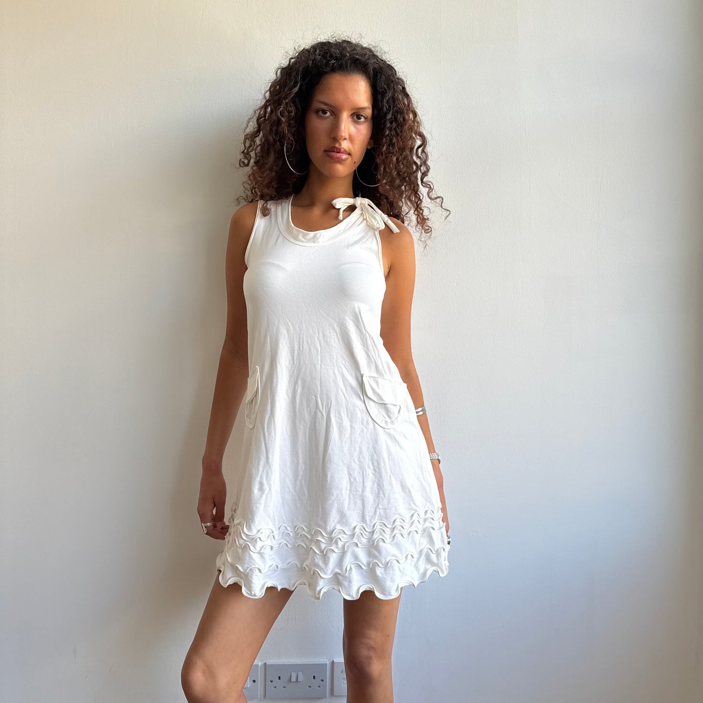 Cop Copine white ruffle dress - Size S