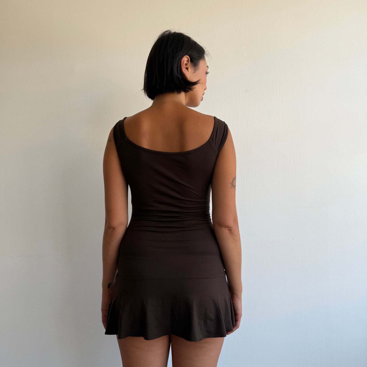 Brown belt mini dress - Size XS