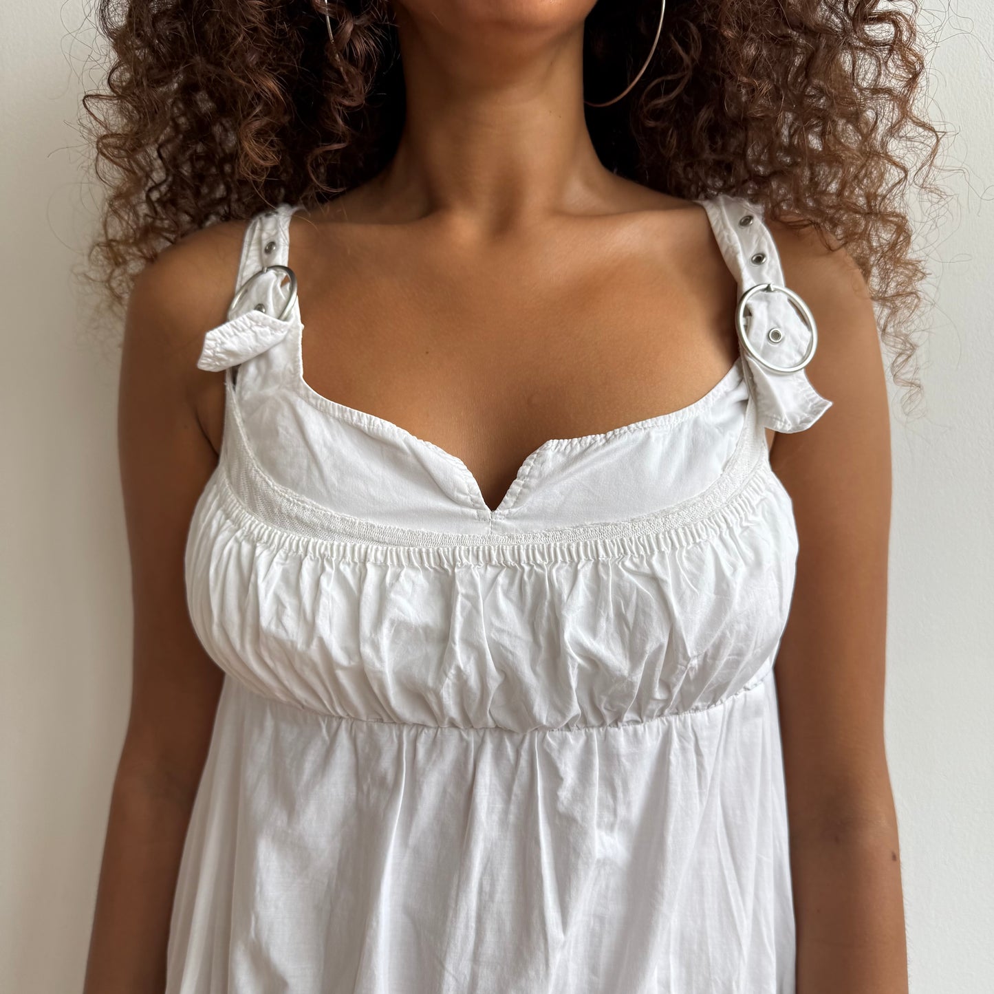 Cop Copine white ruched dress - Size M