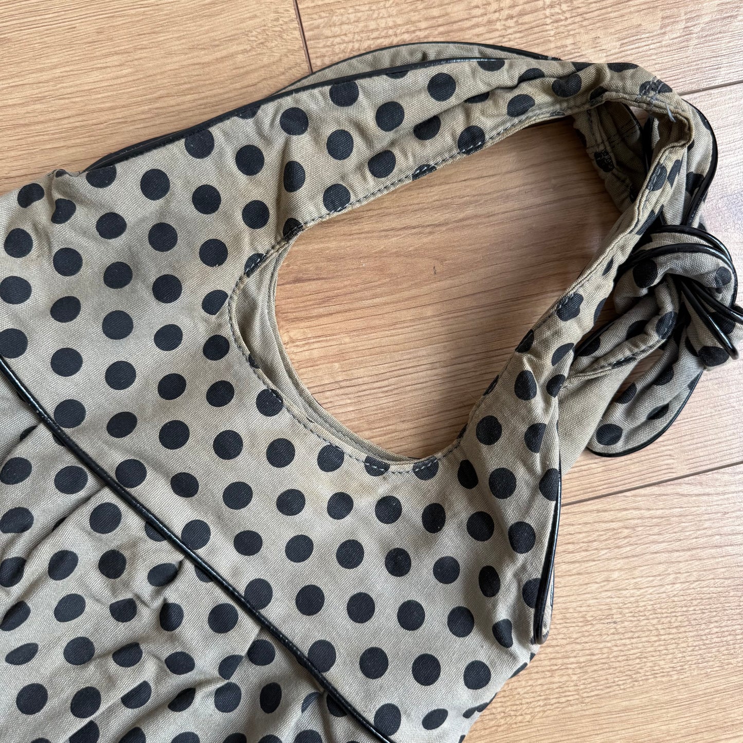 Khaki polka dot bag - OS