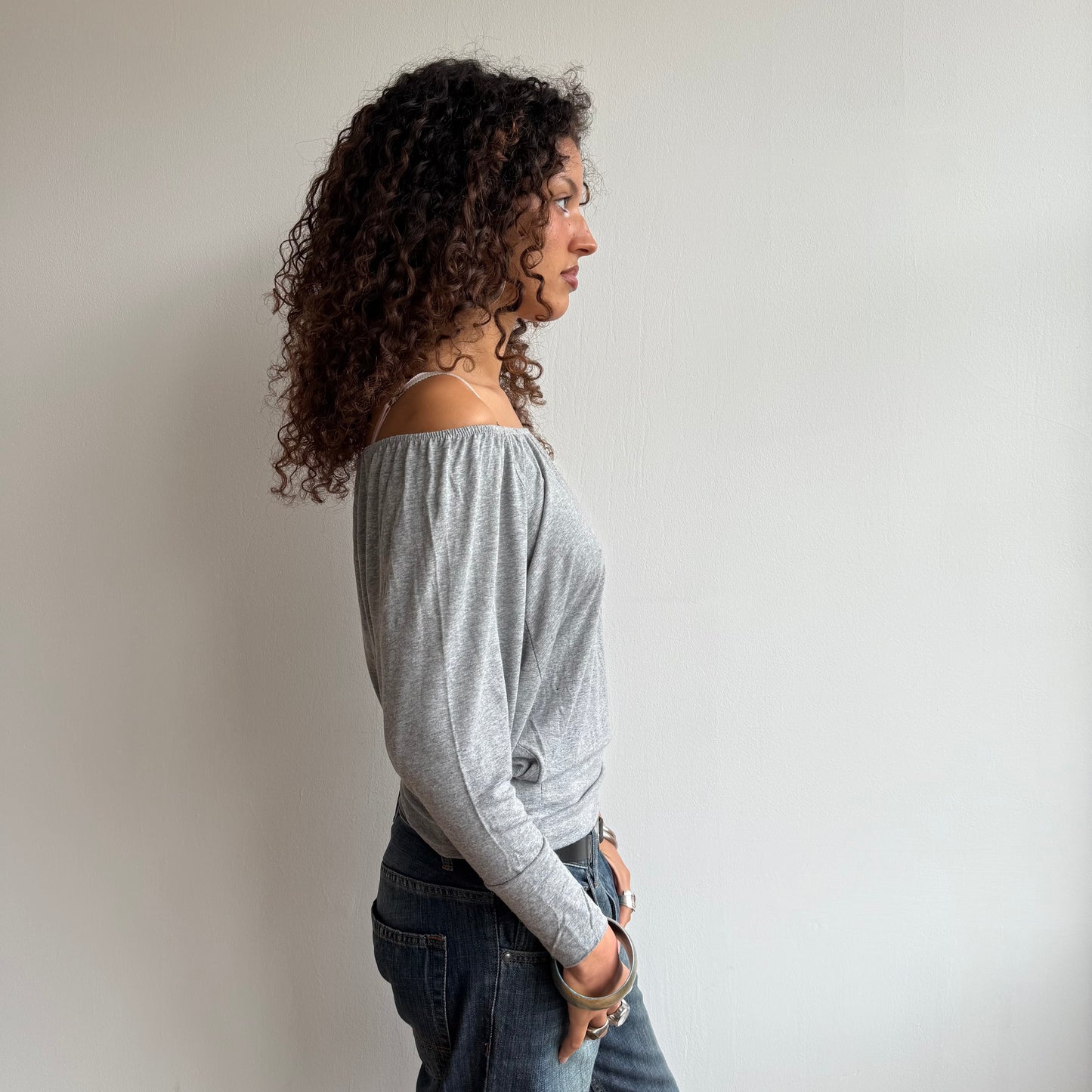 Grey slouchy top - Size M