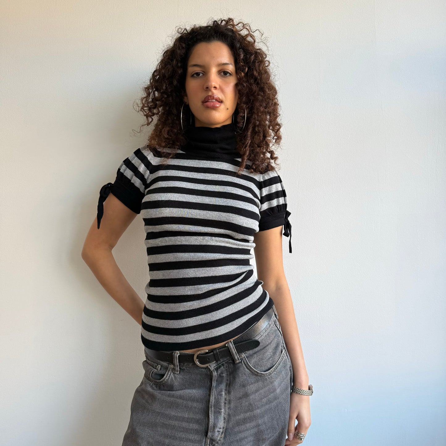 Grey striped roll neck - Size S