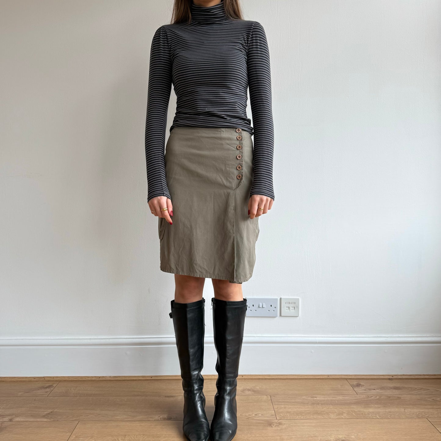 Black leather 90’s boots - Size EU40
