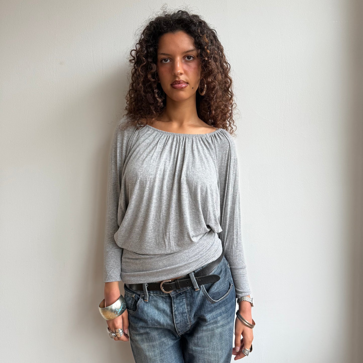 Grey slouchy top - Size M