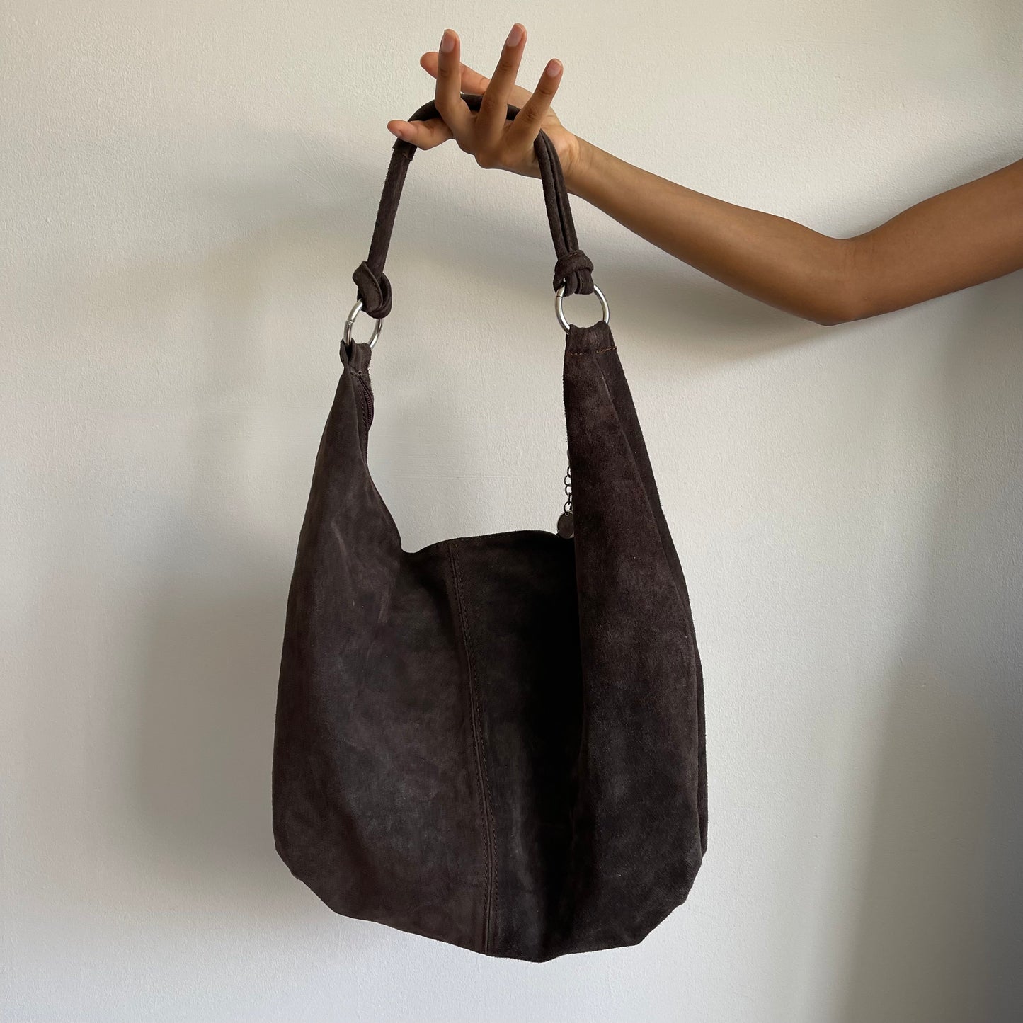 Brown suede boho bag