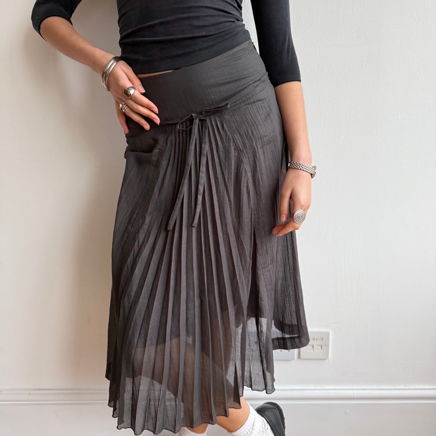 Brown plisse skirt - Size S