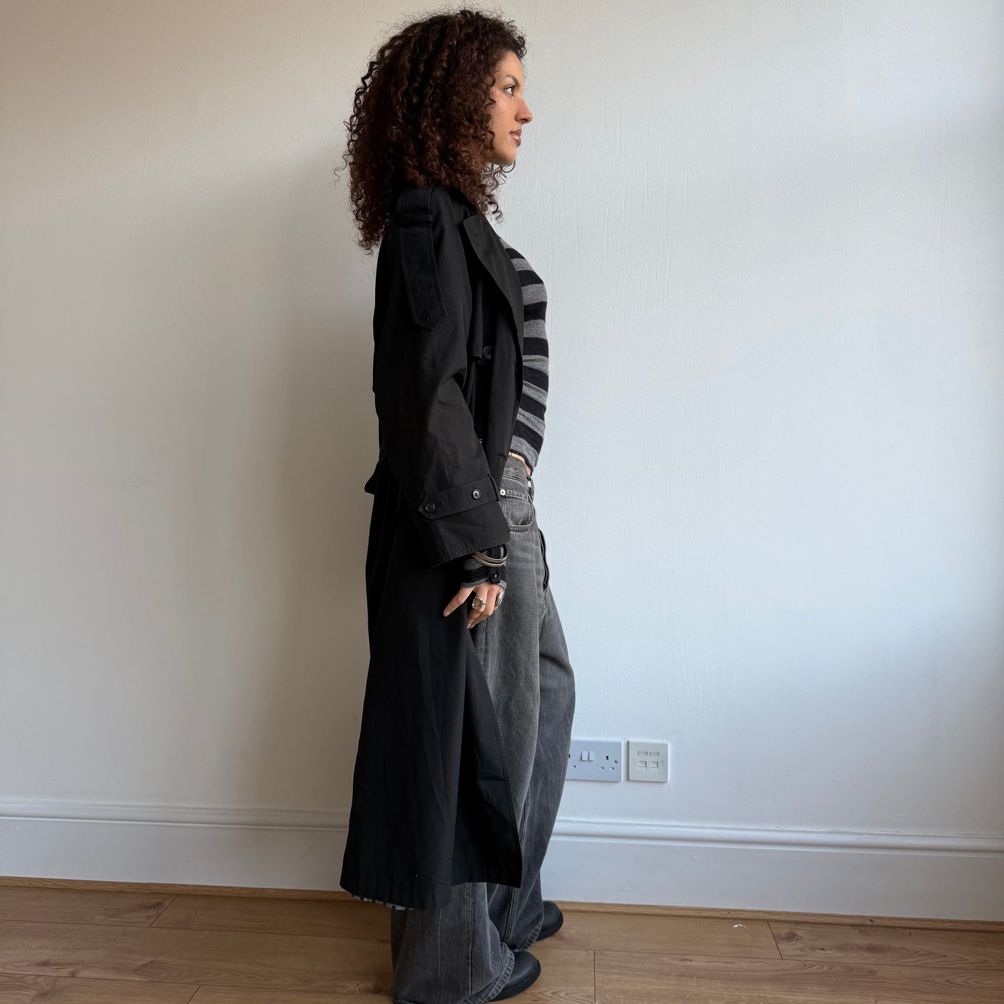 Black oversized trench - Size L