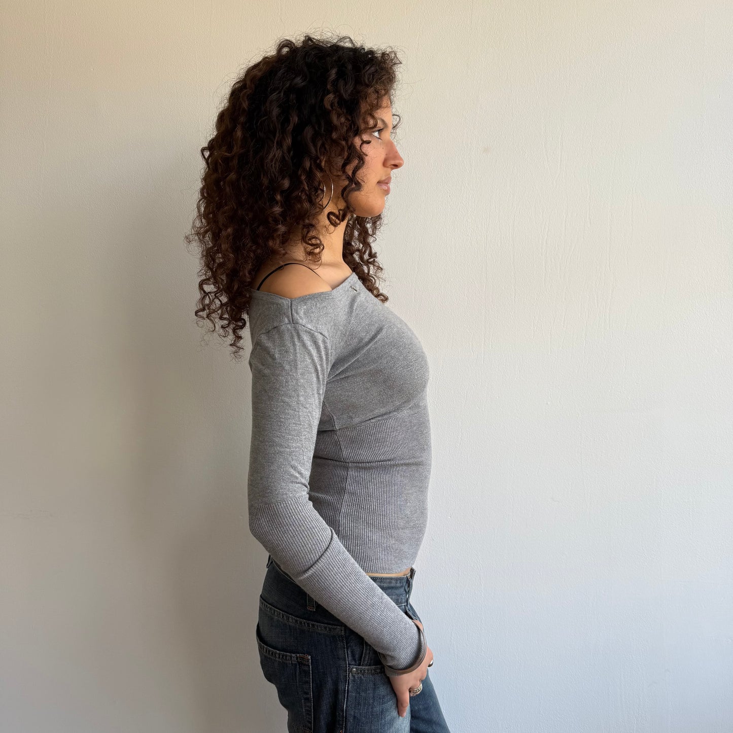 Grey grommet knit - Size S