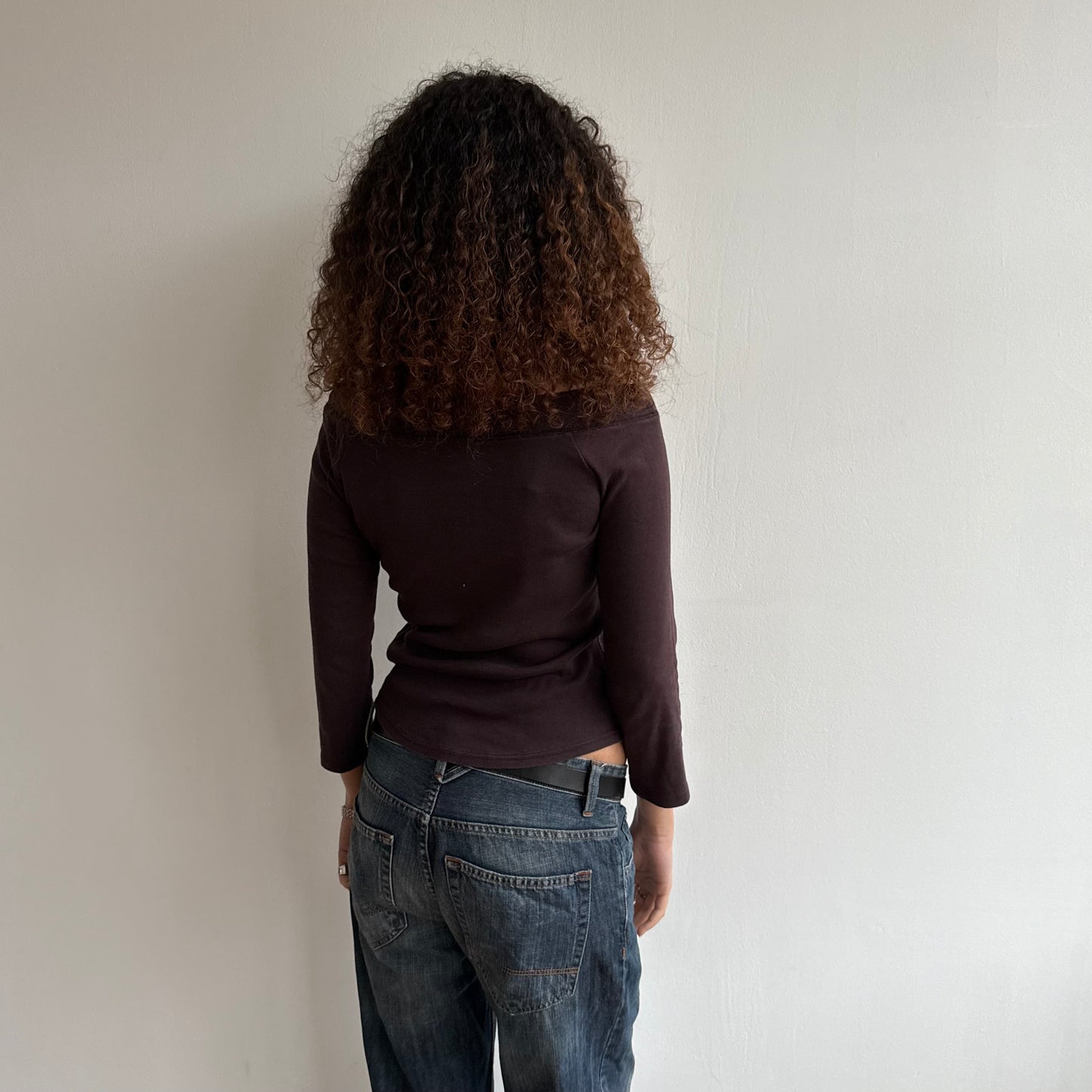 Brown 3/4 sleeve top - Size S