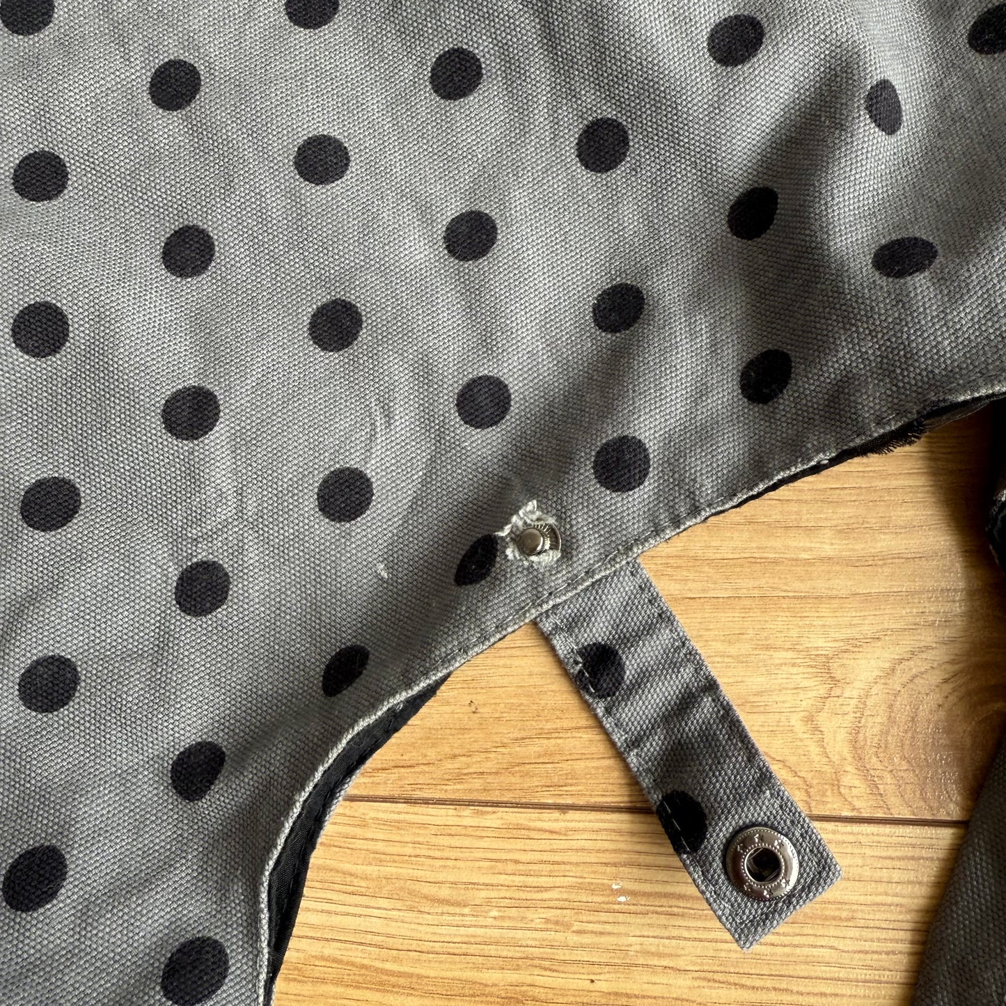 Grey polka dot bag
