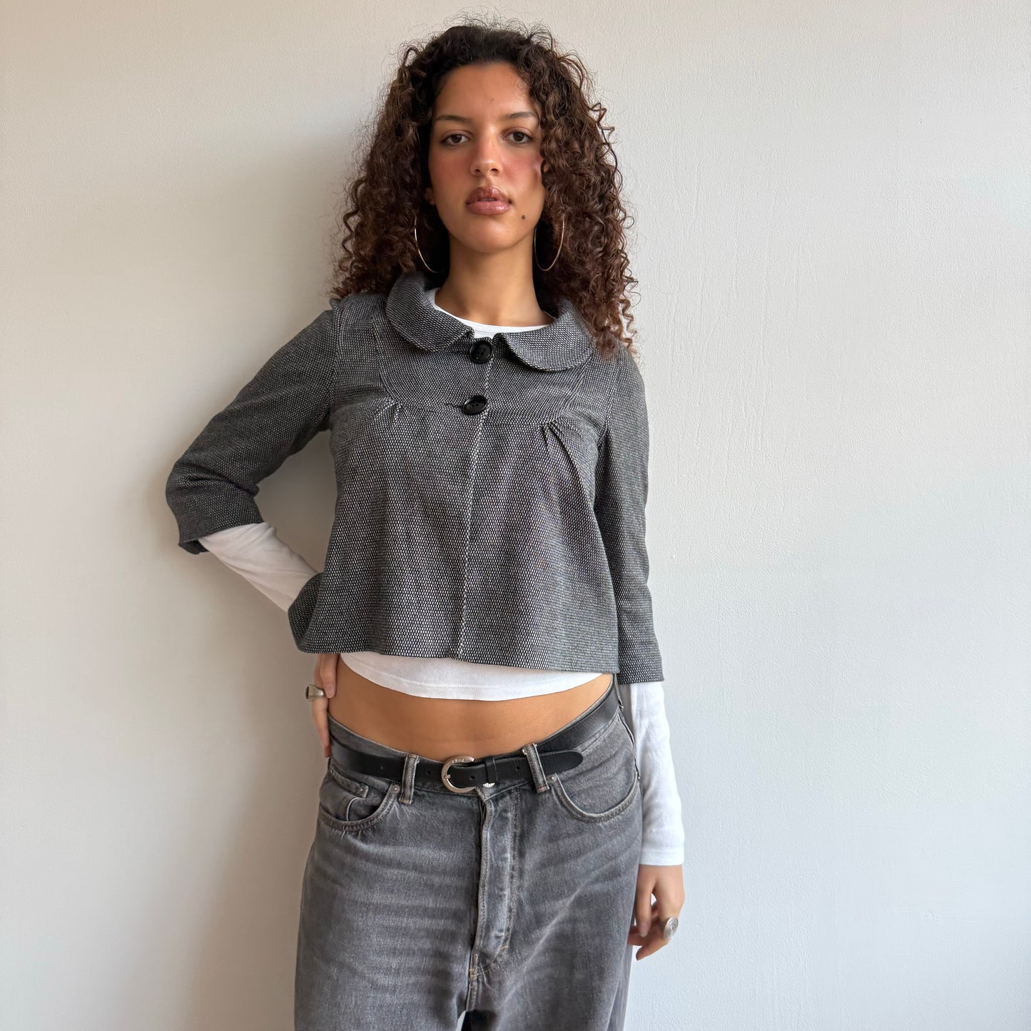 Grey peacoat - Size S