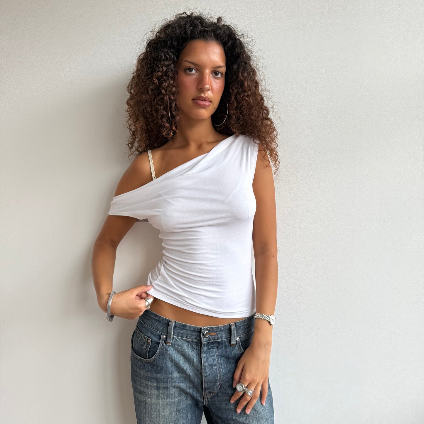 White slouchy top - Size S